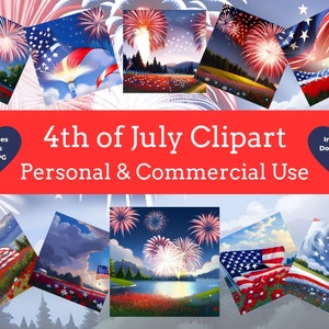 Commercial Use | 4th of July Clipart Bundle | Independence Day Clip Art | USA Patriotic | USA Flag Clipart | American Clipart