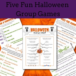 Pacote de 5 jogos de Halloween, jogos de festa de Halloween, jogos de Halloween para impressão, jogos de Halloween para crianças, jogos de Halloween para adultos, Halloween