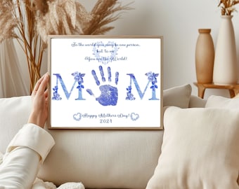 Impression d'art pour la fête des mères | Artisanat pour la fête des mères | Impression d'art fête des mères | Bricolage pour maman à partir d'un bébé, d'un tout-petit et d'enfants d'âge préscolaire