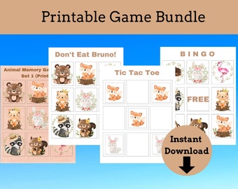 Kids Printable Games Bundle/Classroom Games/Kid Party Games/Kids Activities/Road Trip Printables