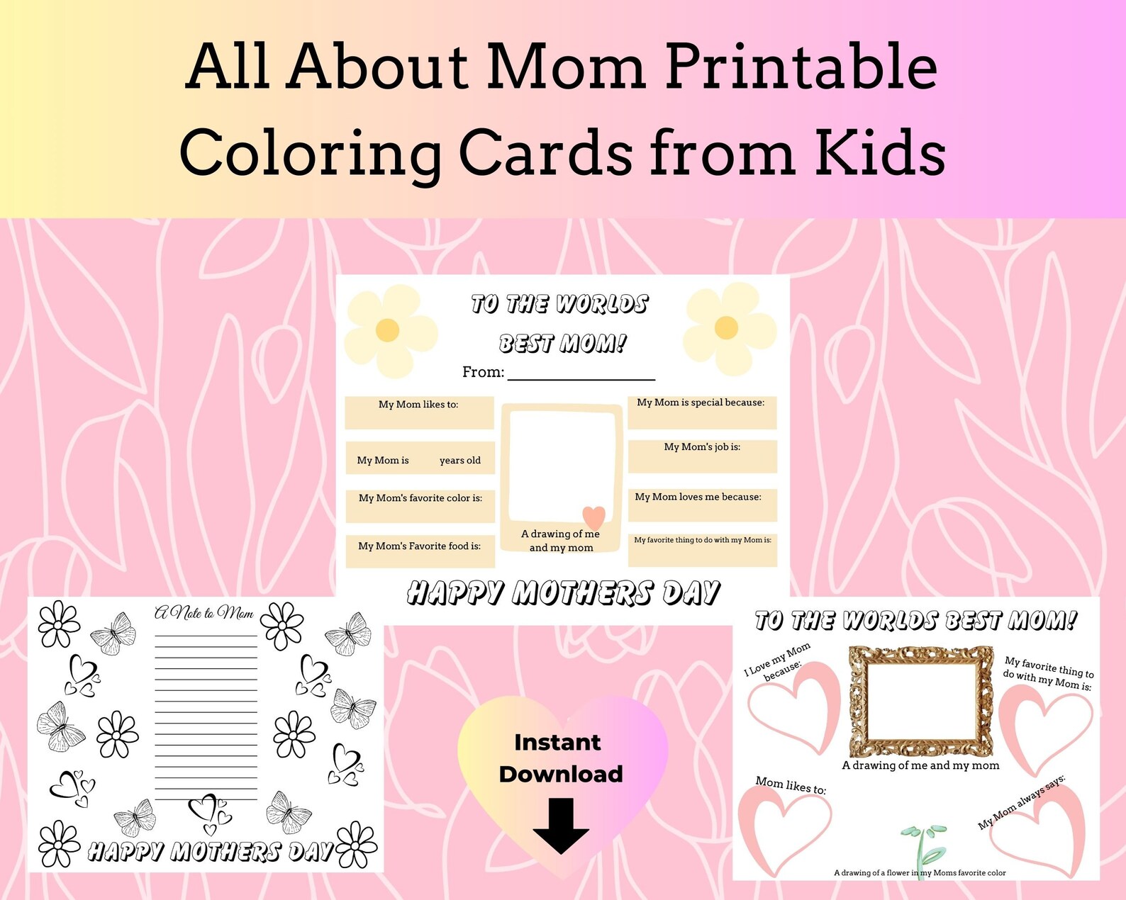 Printable Mothers Day Coloring Card From Kids | Mothers Day Crafts From ...