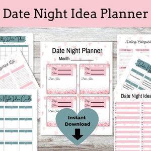Date Night Idea Planner/72 Date Idea Cards/Valentine Gift, Anniversary Gift, Bridal Shower Gift, Wedding Gift, Birthday Gift