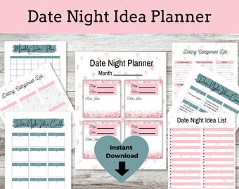 Date Night Idea Planner/72 Date Idea Cards/Valentine Gift, Anniversary Gift, Bridal Shower Gift, Wedding Gift, Birthday Gift