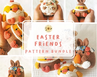 Easter Friends: Pattern Bundle  [DIGITAL PATTERN ONLY] [Downloadable File] [Easter Crochet Pattern] [Sheep] [Chick] [Bunny]