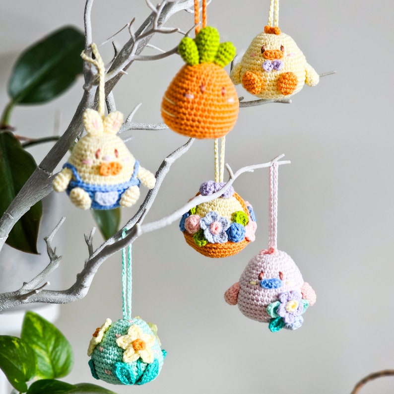 Easter Egg Ornaments 6-in-1 Pattern Bundle DIGITAL PATTERN ONLYDownloadable FileEaster DecoEaster EggsEaster Ornaments zdjęcie 3