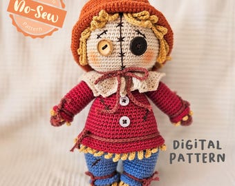Halloween Friends: Stitches the Scarecrow [DIGITAL PATTERN ONLY][Downloadable File][Halloween Amigurumi]