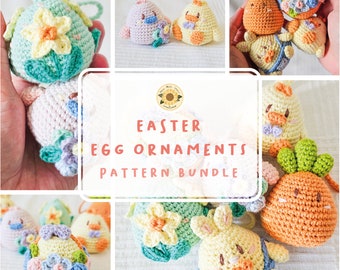 Easter Egg Ornaments - 6-in-1 Pattern Bundle [DIGITAL PATTERN ONLY][Downloadable File][Easter Deco][Easter Eggs][Easter Ornaments]
