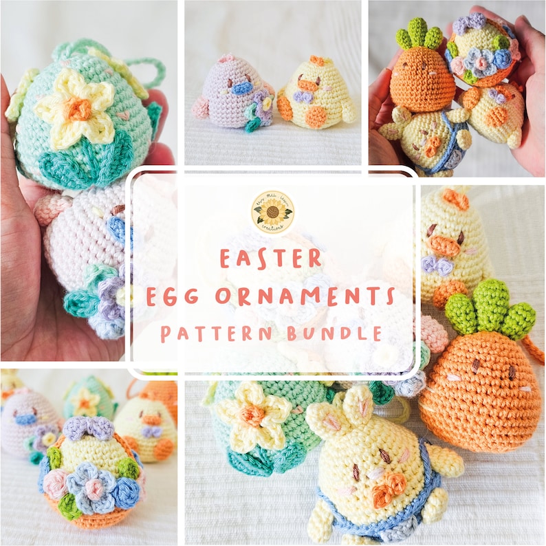 Easter Egg Ornaments 6-in-1 Pattern Bundle DIGITAL PATTERN ONLYDownloadable FileEaster DecoEaster EggsEaster Ornaments image 1