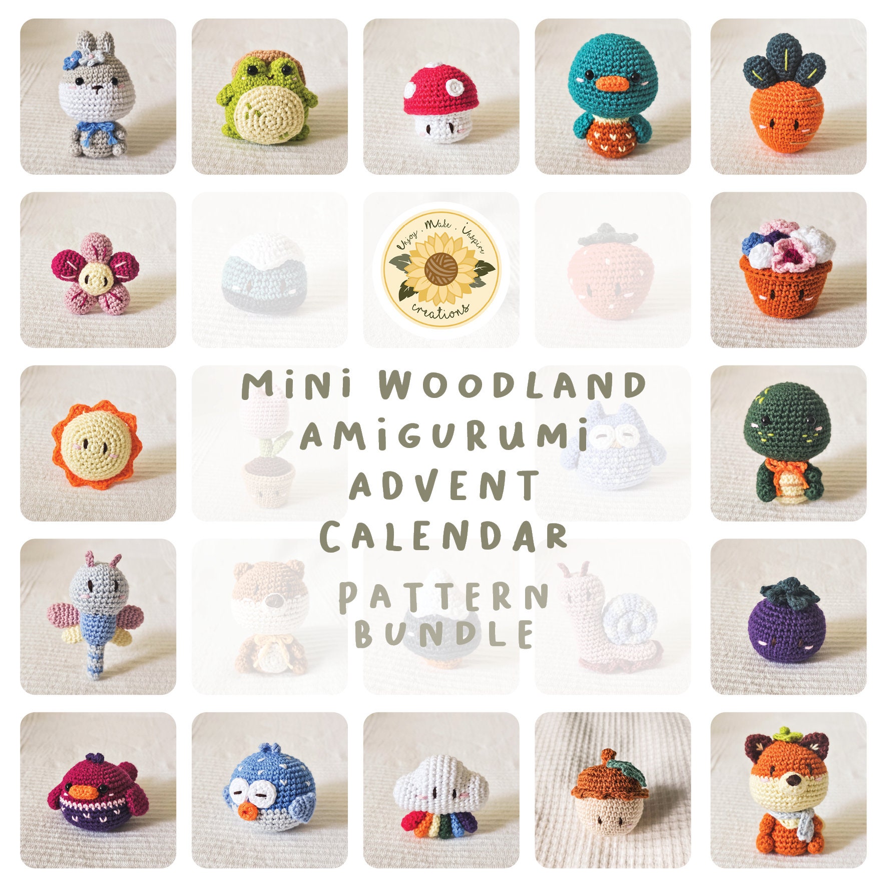 Mini Woodland Amigurumi Advent Calendar Pattern Bundle 24 Patterns DIGITAL  PATTERN Onlydownloadable File - Etsy