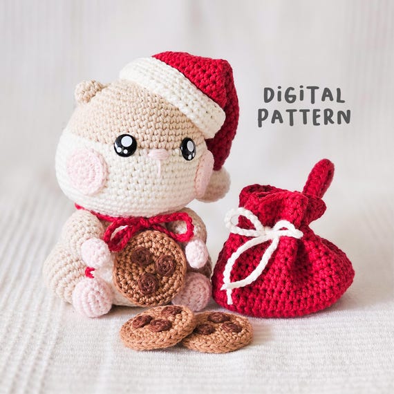 Christmas Friends: Nibbles the Hamster [DIGITAL PATTERN ONLY][Christmas Amigurumi][Hamster Amigurumi Pattern]