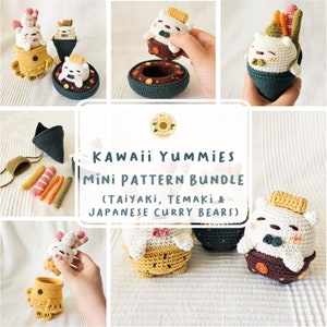 Kawaii Yummies: Mini Pattern Bundle [3 in 1 Pattern Bundle] [DIGITAL PATTERN ONLY] [Downloadable File] [Amigurumi Pattern]
