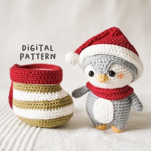 Christmas Stocking Friends: Waddles the Penguin [DIGITAL PATTERN ONLY][Christmas Pattern][Christmas Amigurumi][Penguin Crochet Pattern]