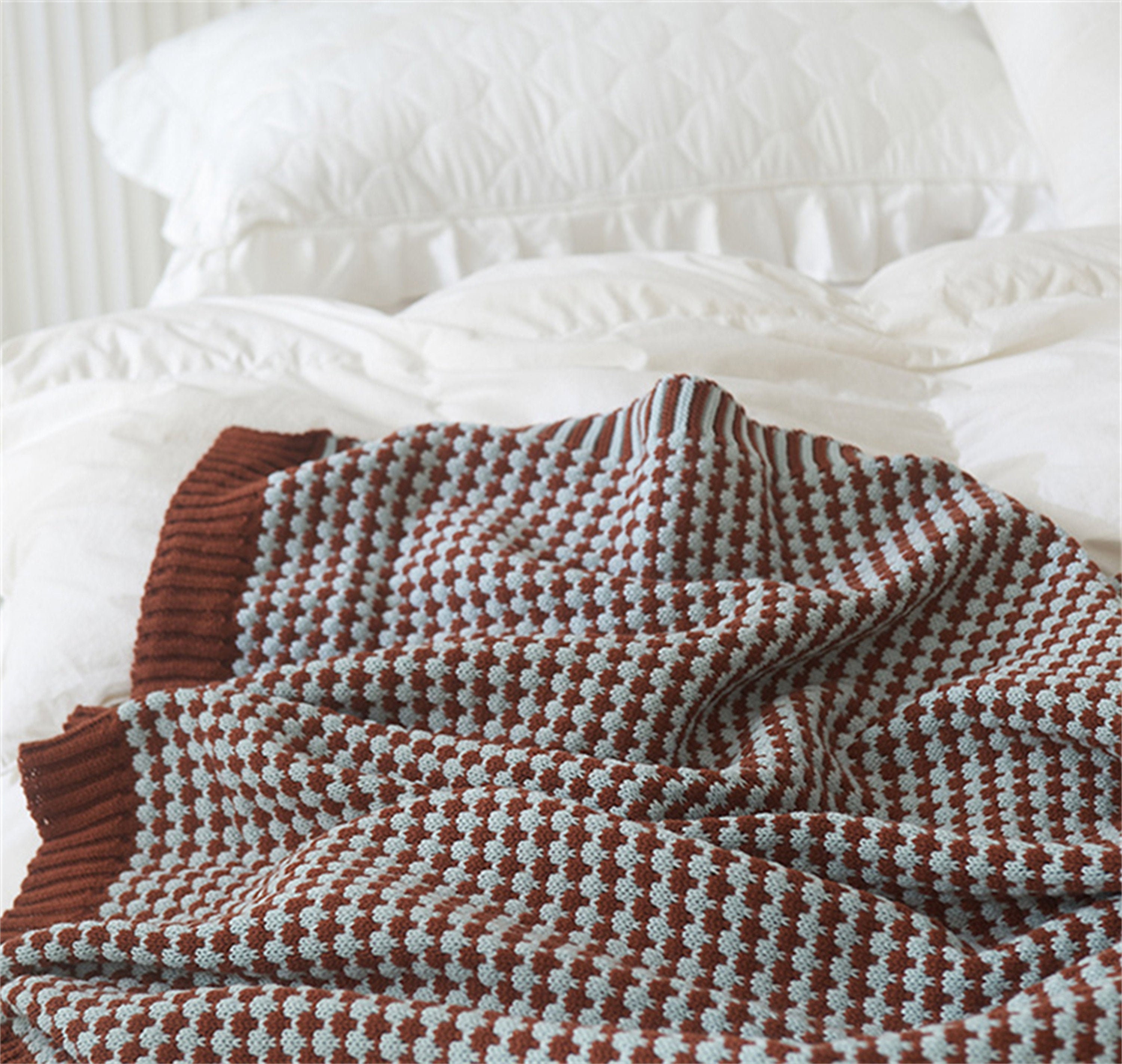 Neu Braun Baumwolle Sofadecke Dicke Warme Baumwolldecke Weich Freundlich Tagesdecke Multifunktionale