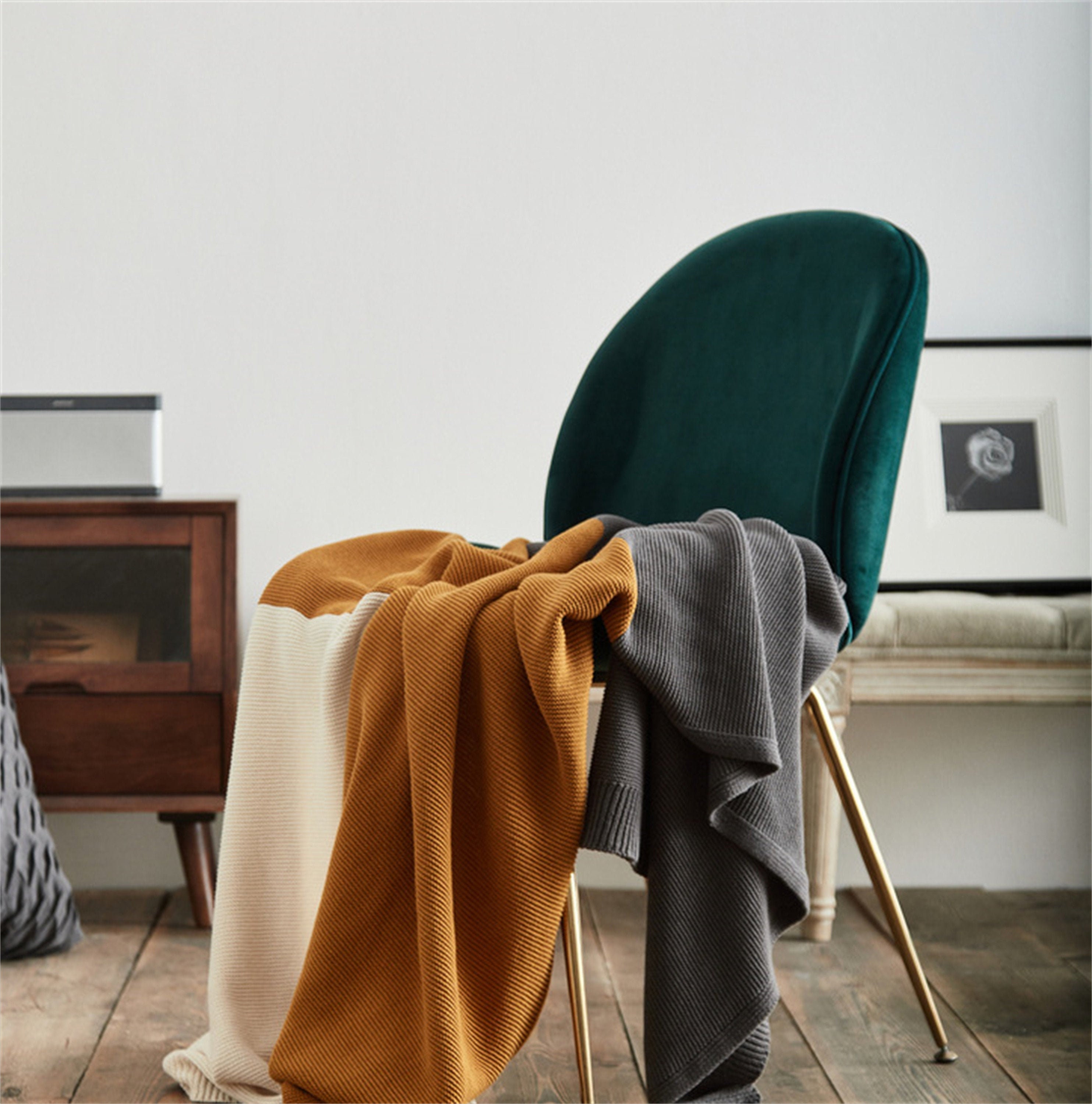 100% Baumwolle Kreativ Kombinationsfärbung Baumwolldecke Sofatuch Fotodecke Decke Aus Sofadecke Für 