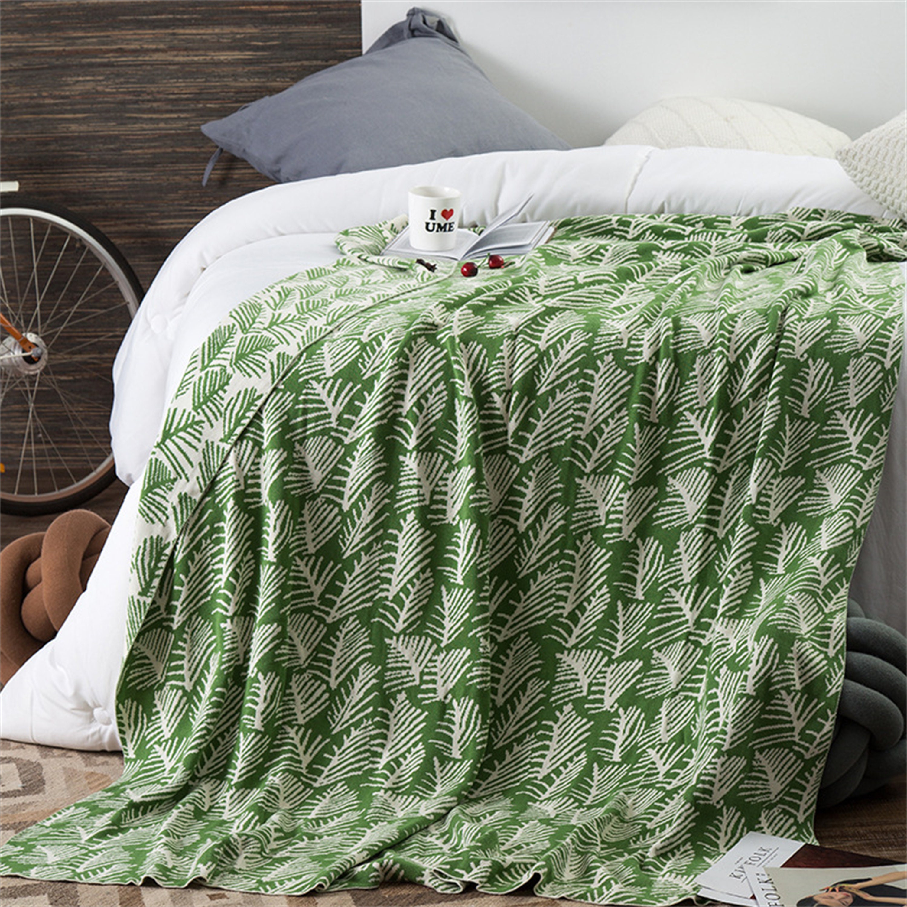 Grün Tagesdecke Baumwolle Sofadecke Deckenwurf Schal Geschenke Für Frau Freundin Home Deko