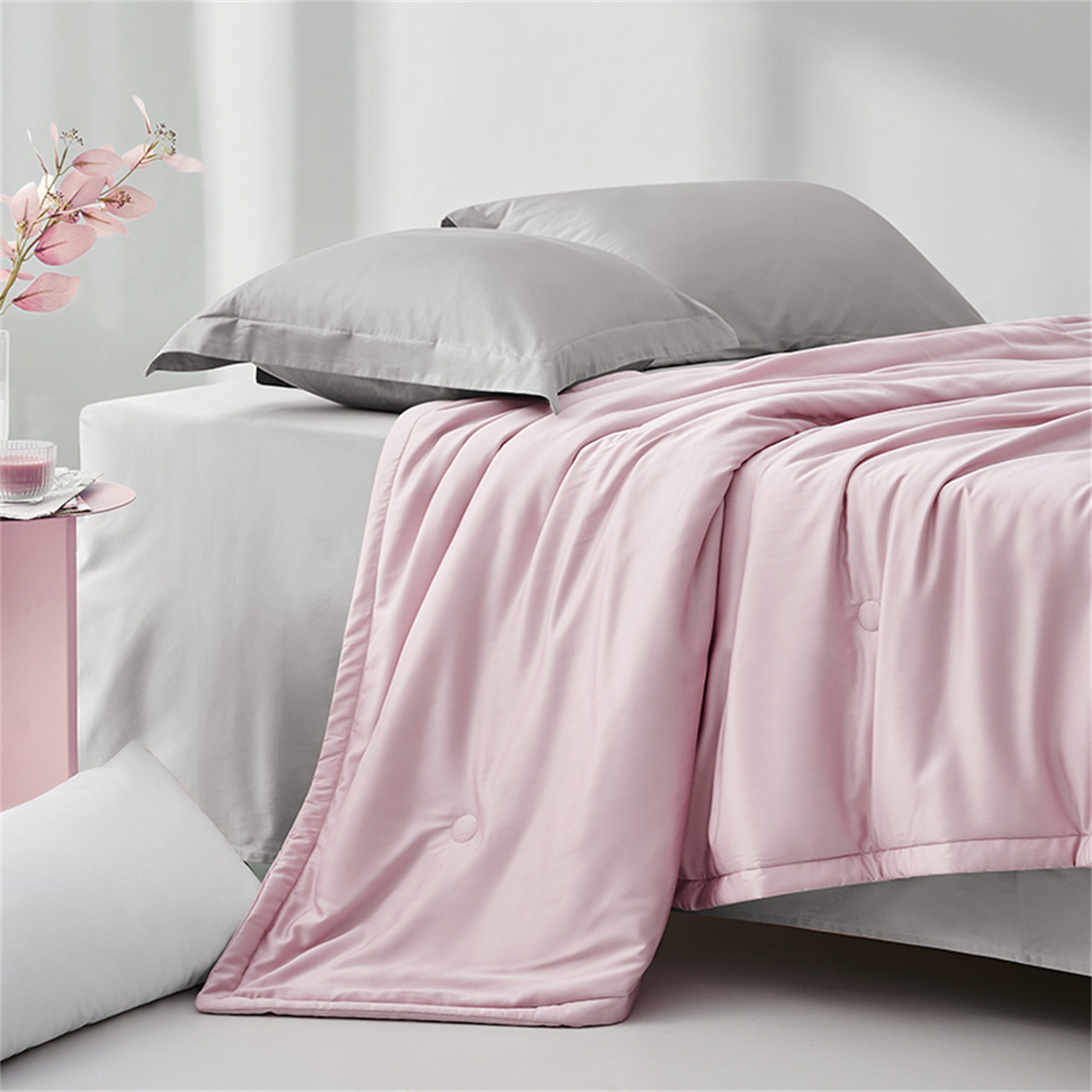 Light pink quilt made of quality fabrics Modern Quilt Perfect Etsy