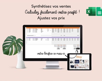 Calculateur de bénéfice et synthèse des ventes, nouvelle édition ultra intelligente, pour boutique Etsy ou Woocommerce, en Français