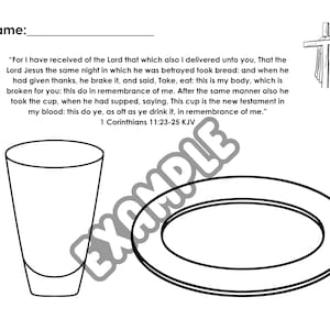 Communion Coloring/Activity Sheet PDF Printable