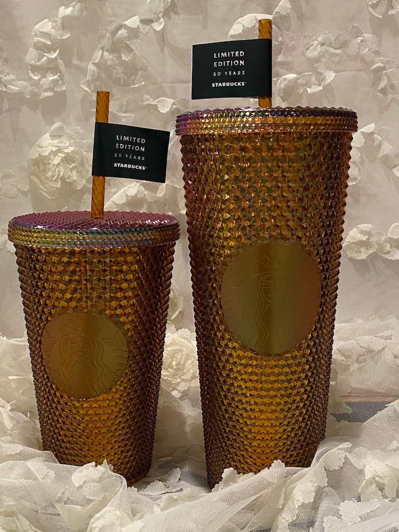 Starbucks 50th Studded Tumbler/Golden Etsy
