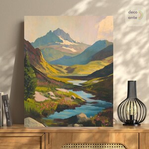 Paint By Numbers Vintage Mountain Landscape | Western Southwest Midcentury Nature Adult DIY Painting Kit