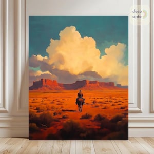 Dipingi con i numeri, cowboy vintage, deserto occidentale / paesaggio desertico del Texas sud-occidentale, dipingi con i numeri / kit di pittura fai da te per principianti e adulti