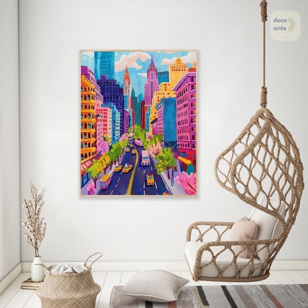 Paint by Numbers Colorful New York City NYC City Streets Landscape ...