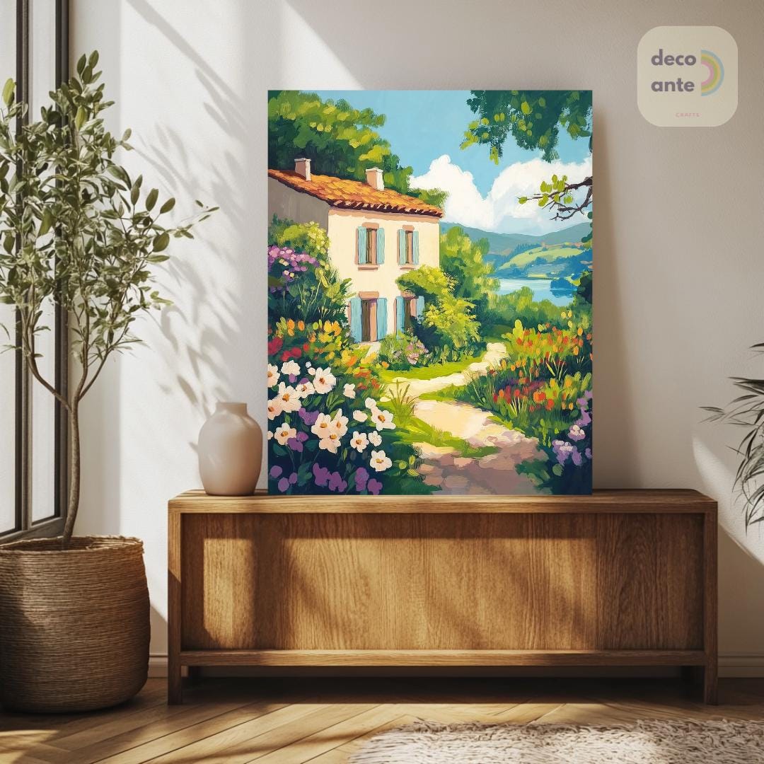 Paint by Numbers Vintage Cottage | Spring Cottage Countryside ...