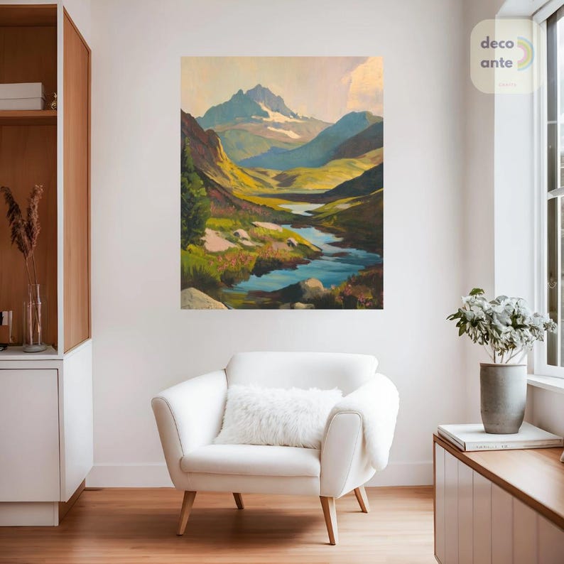 Paint By Numbers Vintage Mountain Landscape | Western Southwest Midcentury Nature Adult DIY Painting Kit