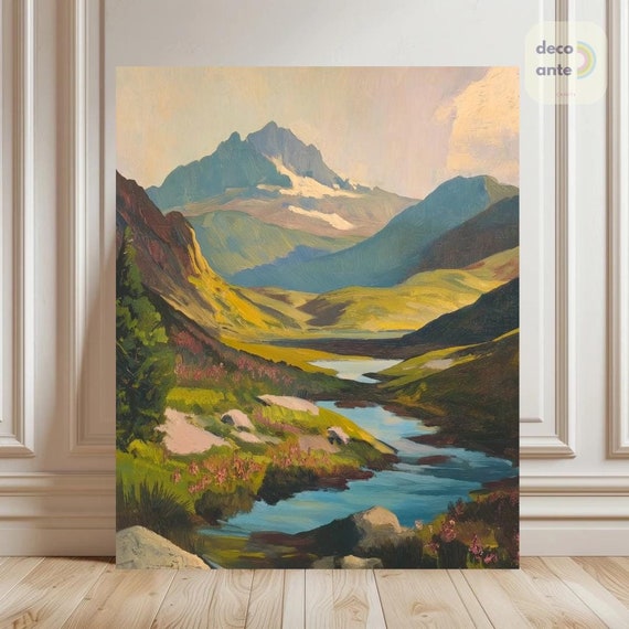 Paint By Numbers Vintage Mountain Landscape | Western Southwest Midcentury Nature Adult DIY Painting Kit