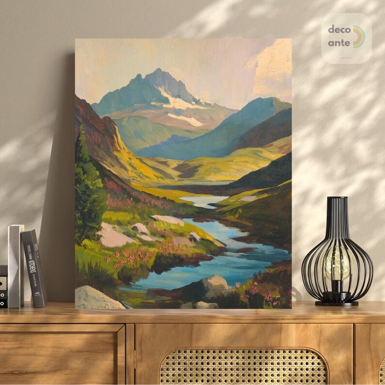 Paint By Numbers Vintage Mountain Landscape | Western Southwest Midcentury Nature Adult DIY Painting Kit