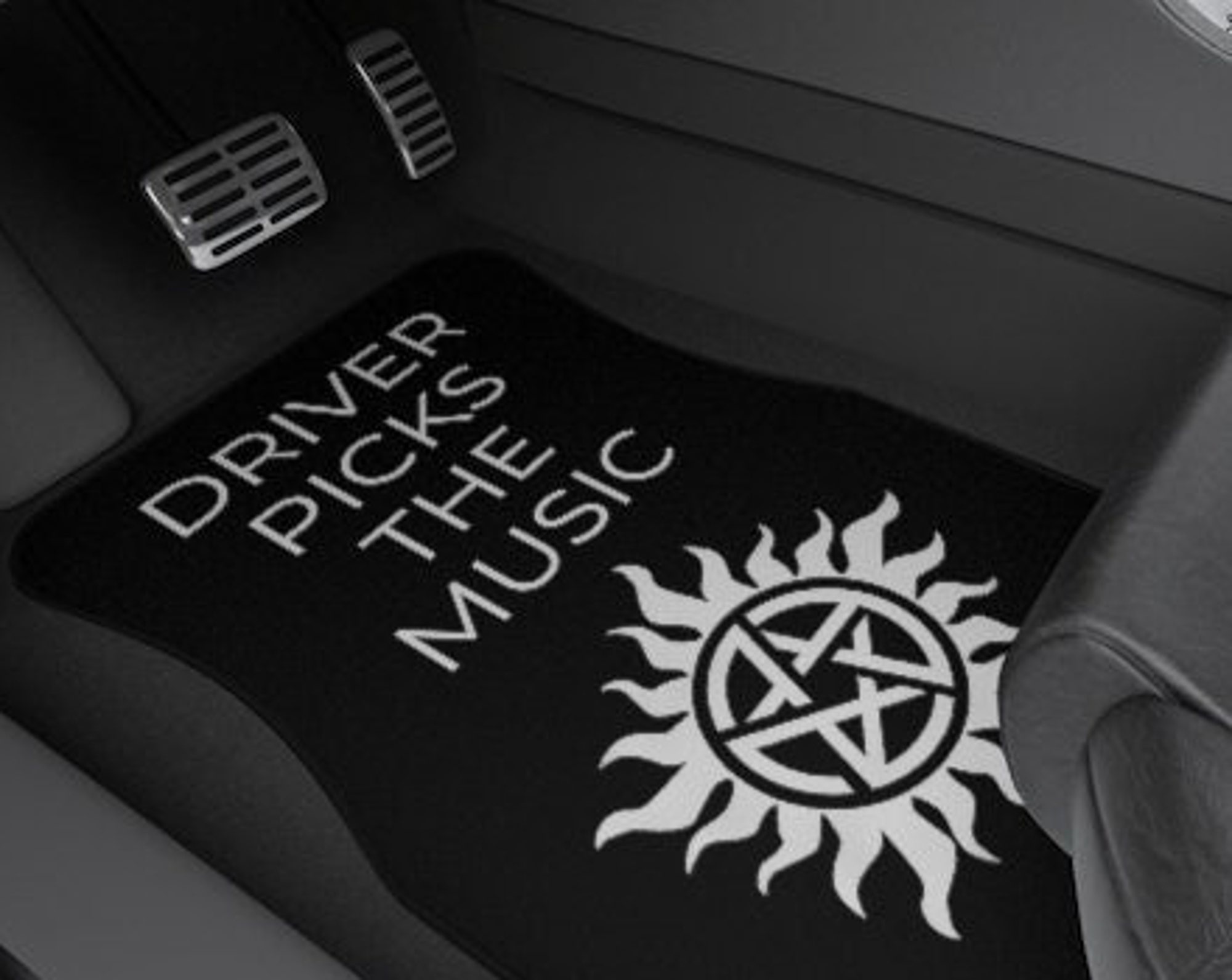 Supernatural Car Mats, Driver and Passenger, Driver Picks the Music