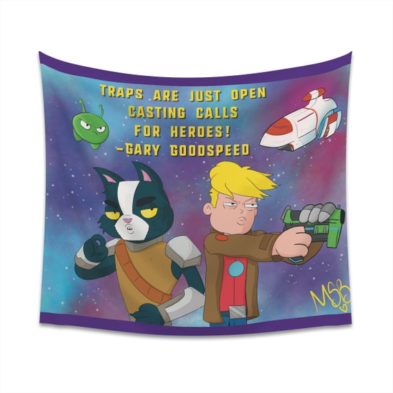 Final Space Gary Avacato and Mooncake Printed Wall Tapestry Fan Art | Procreate Final Space Artwork