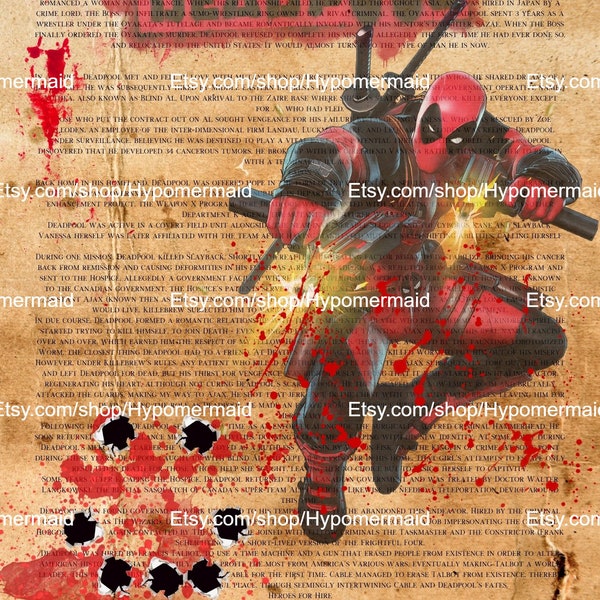 Deadpool fan art poster | DIGITAL DOWNLOAD | Instant print | Marvel Comics | A2 | MCU | Wade Wilson | X-Men | X-Force | Merc With A Mouth