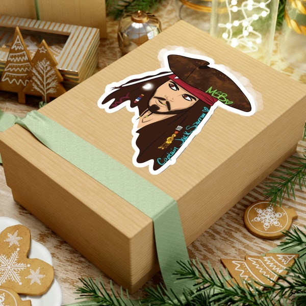 Captain Jack Sparrow Kiss-Cut Sticker Created in Procreate