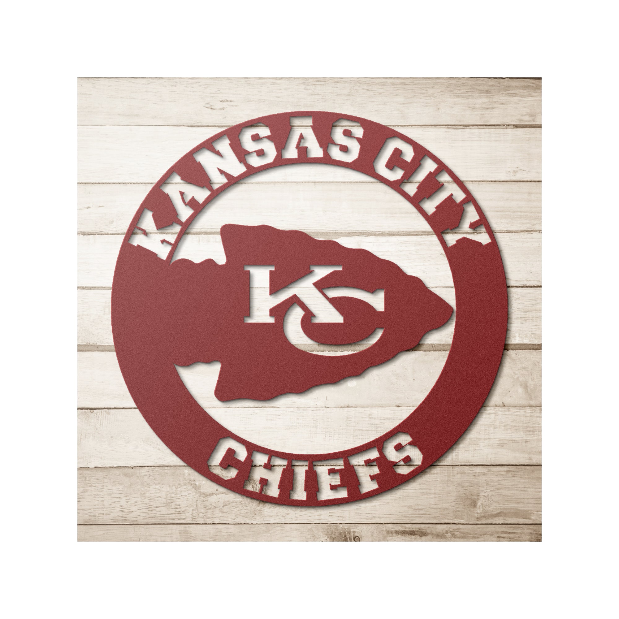 Kansas City Chiefs Wall Decor Circular Metal Sign With Etsy