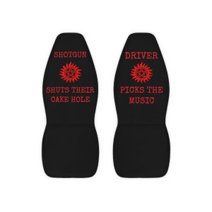 Supernatural Driver Picks the Music Shotgun Shuts Their Cakehole Polyester Car Seat Covers | Car decor |