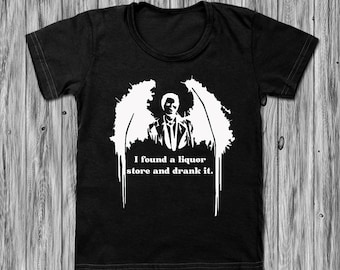 Castiel Funny Quote Shirt | I Drank a Liquor Store | Funny Supernatural shirt | Funny Graphic Tee | Caz Sam Dean Short-Sleeve Unisex T-Shirt