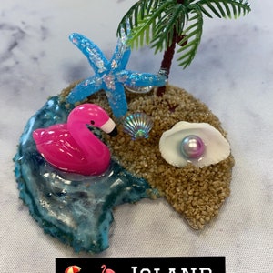 Custom Flamingo Beach Stanley Tumbler Lid Topper