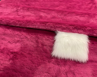 Rose Pink Seal Faux Fur Fabric