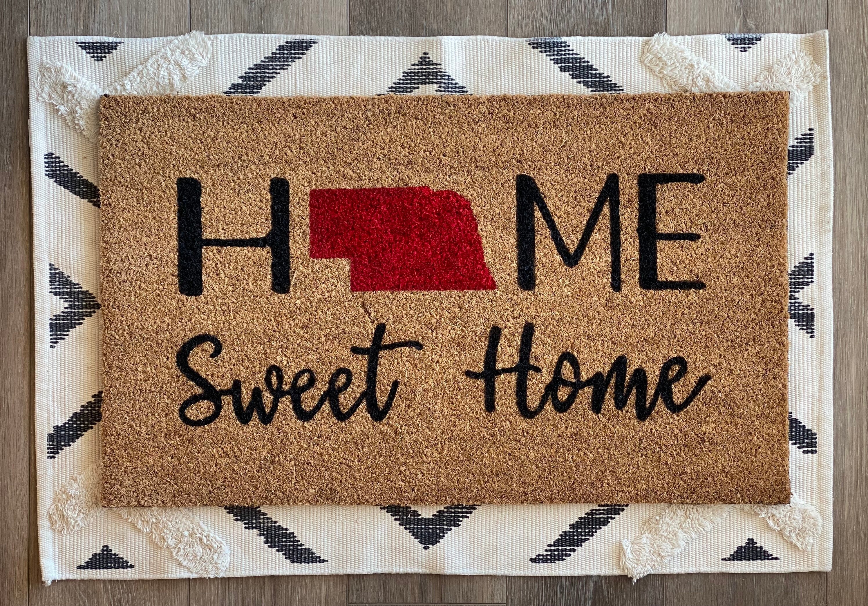 Nebraska Home Sweet Home doormat / Nebraska doormat / doormat Etsy