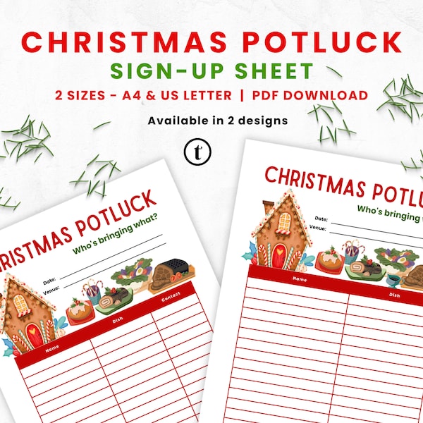 Christmas Potluck Sign Up Sheet | Holiday potluck, Christmas party potluck, Potluck sign up sheet, Party potluck sign up, winter potluck