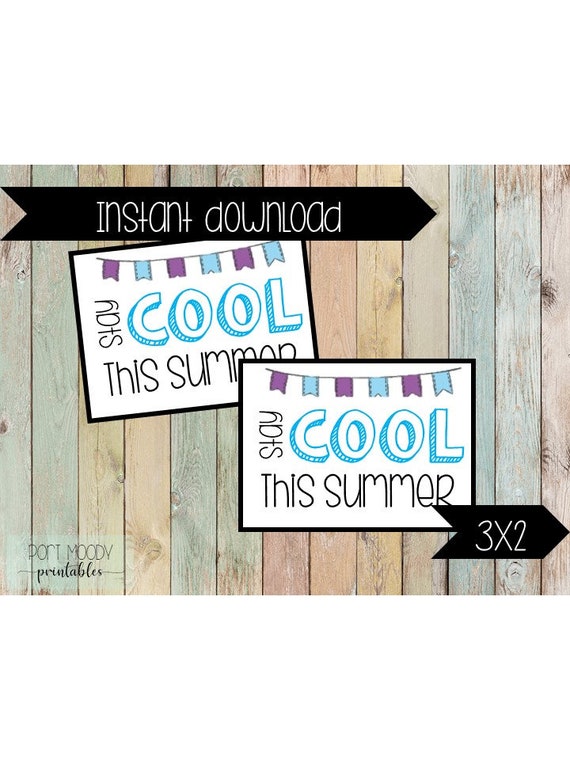 Stay Cool This Summer Teacher End of Year Gift Tags, Summer Break