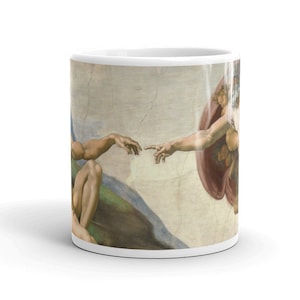 Michelangelo The Creation of Adam from the Sistine Chapel. Ideal Tea/Coffee Gift Mug