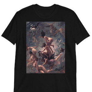 Witches going to their Sabbath by Luis Ricardo Falero Unisex 100% Cotton T-Shirt