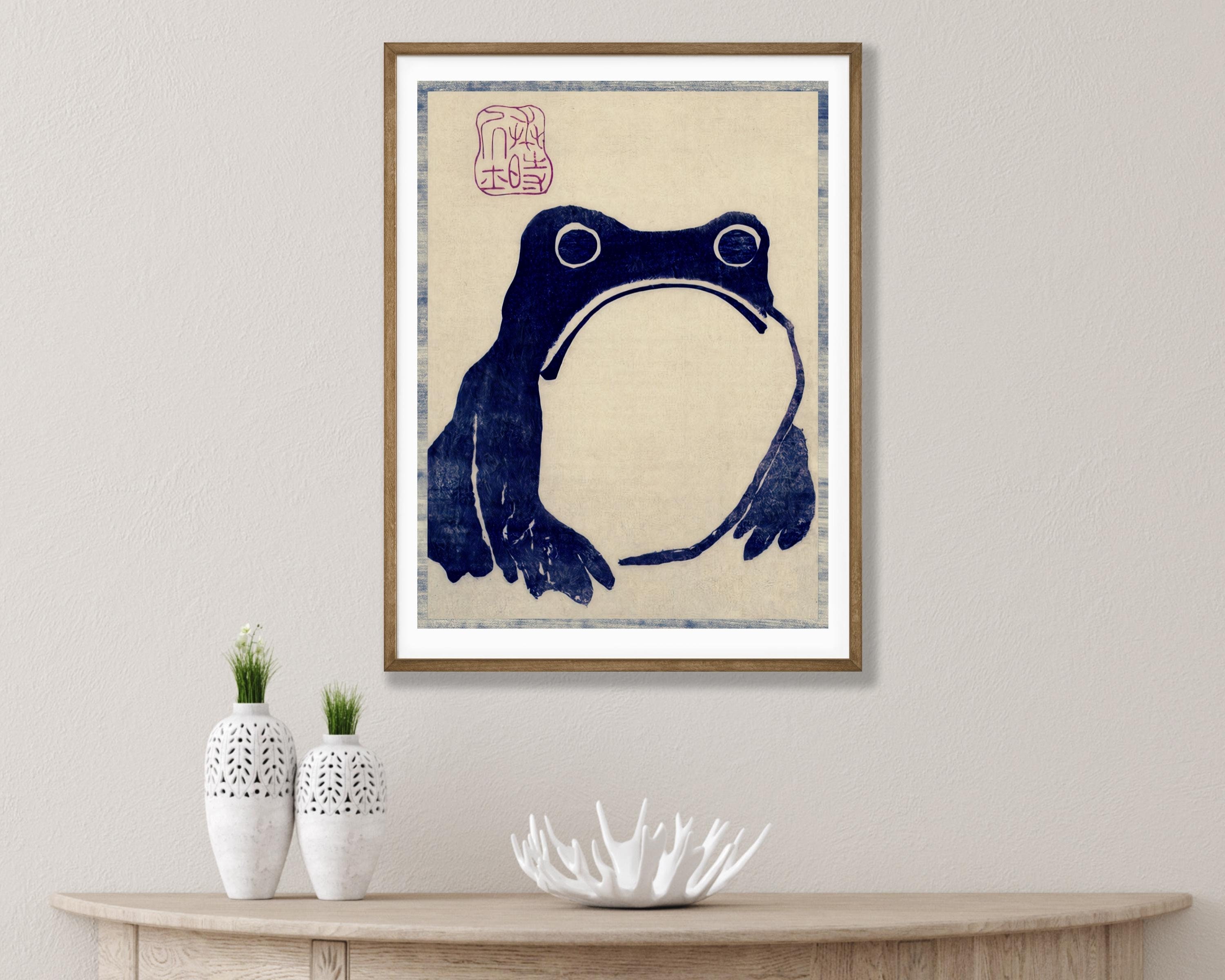 松本鳳司 不機嫌な青カエル 1814年。ホームデコレーション ウォール