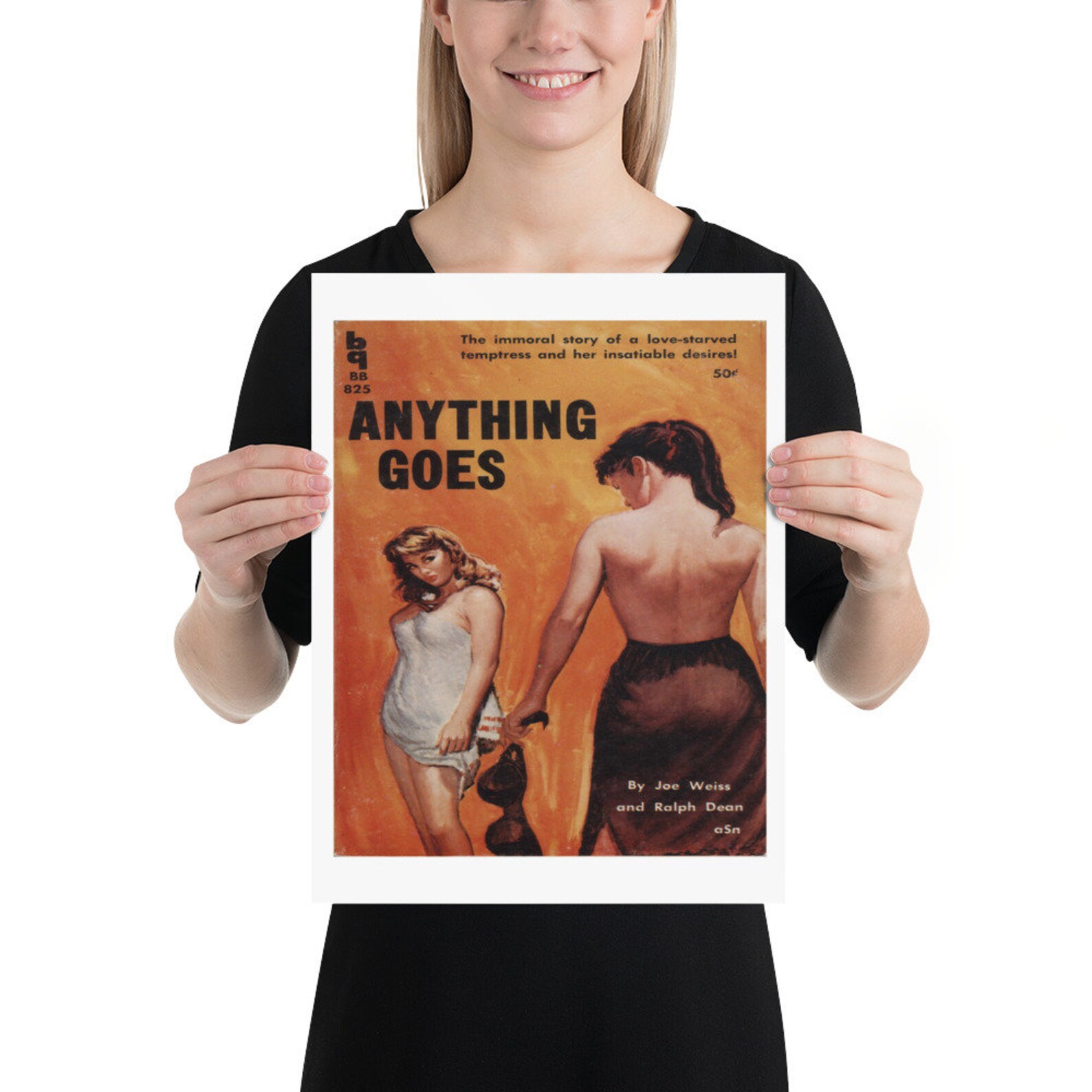 Anything Goes Retro Lesbian Pulp Fiction Cover Print Etsy 