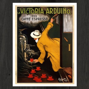 Victoria Arduino Caffe Expresso Poster by Leonetto Cappiello, 1922 Italy. Vintage Wall Decor Poster