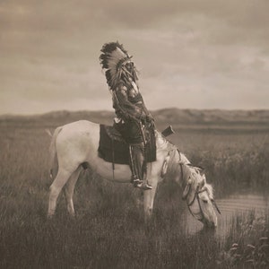 Eine Oase in den Badlands von Edward Curtis 1905. Vintage Home Decor Foto