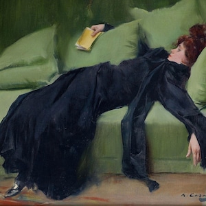 After the Ball or Young Decadent by Ramon Casas i Carbó 1899. Home Wall Decor Art Poster Print