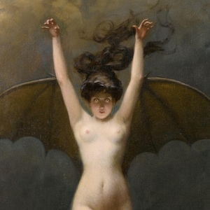 La Femme Chauve-Souris, The Bat-Woman 1890 Vintage Home Decor Poster 12&quot; Wide by 18&quot; High
